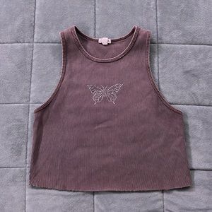 cropped butterfly tank